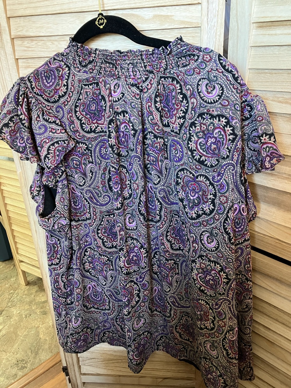 Ricki's Black and Purple Paisley Top XL